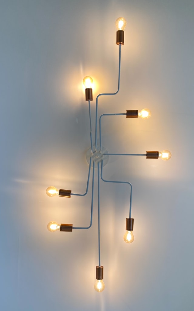 Light bulbs on a wall 