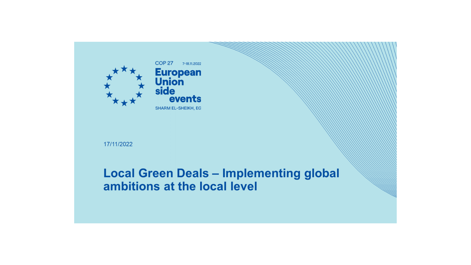 Local Green Deals – Implementing global ambitions at the local level