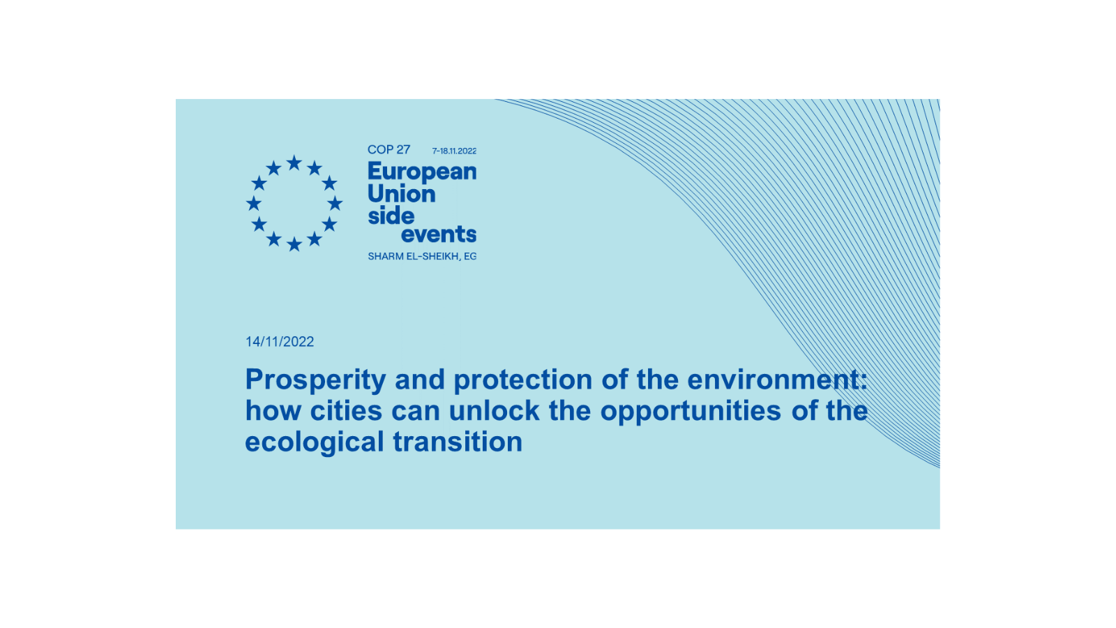 COP27 EU side event: Prosperity and protection of the environment