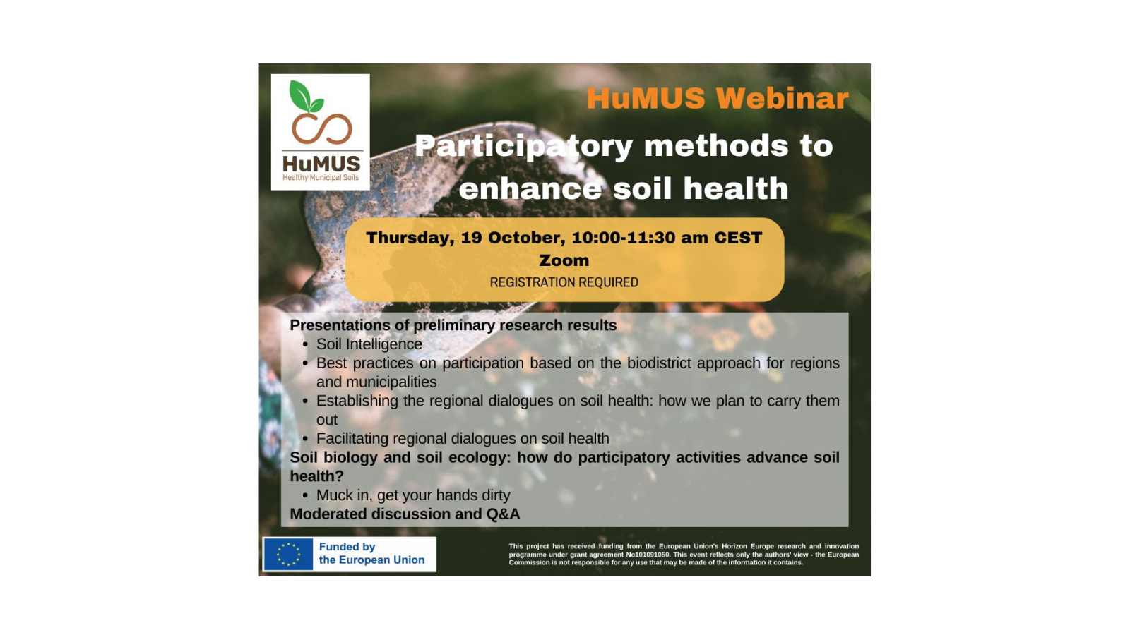 HuMUS webinar - Participatory methods to enhance soil health