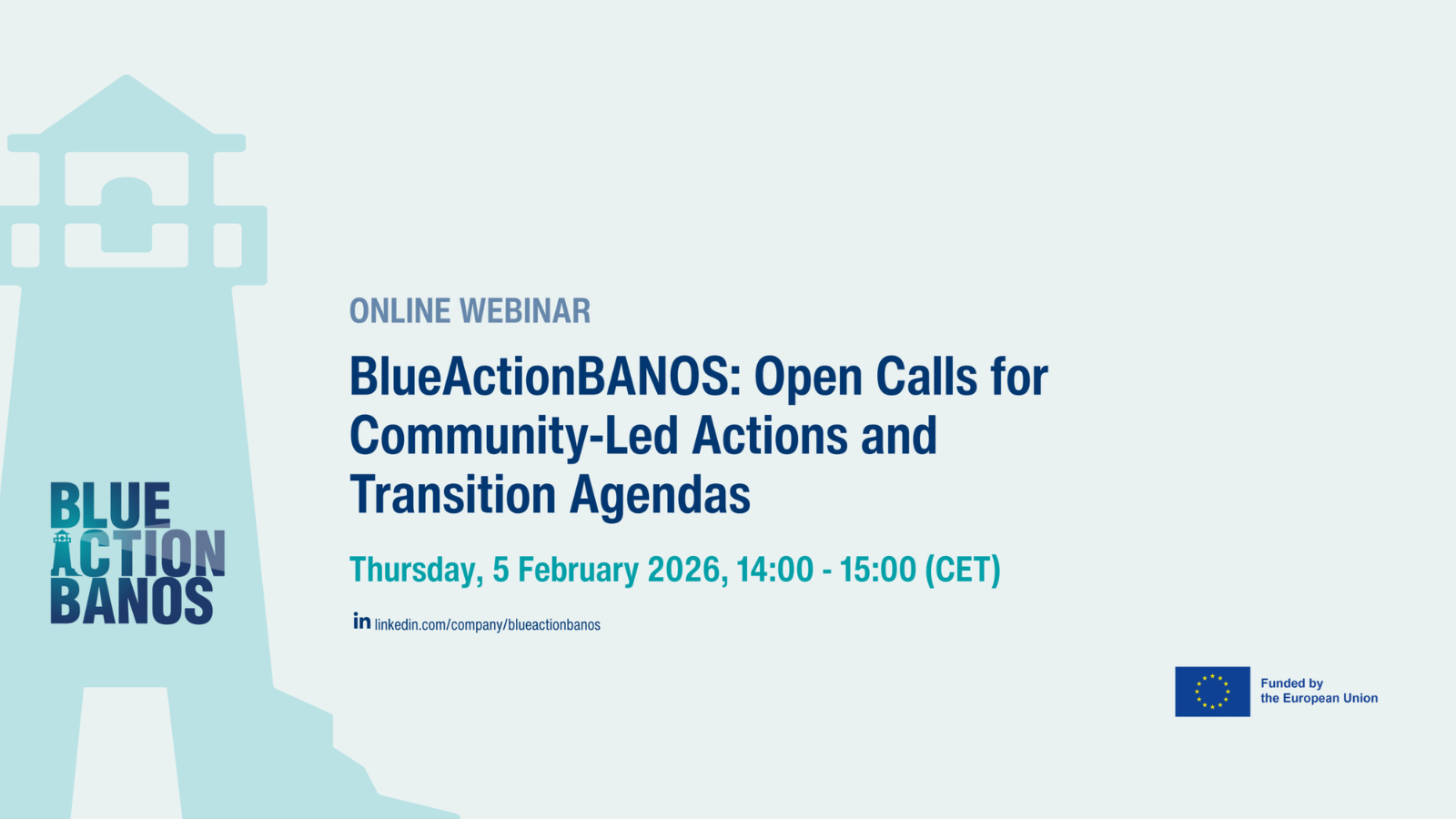 BlueActionBANOS webinar on open calls for community-led actions and transition agendas