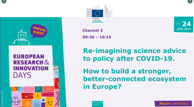 EU R&amp;I Days: Re-imagining science advice to policy after COVID-19