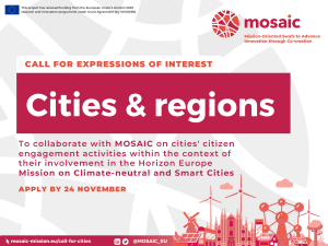 MOSAIC launches call for cities & regions to collaborate on Cities Mission citizen engagement activities