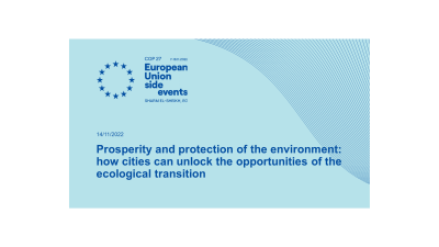 COP27 EU side event: Prosperity and protection of the environment
