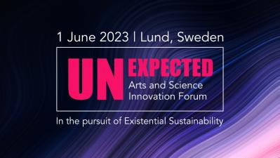 text logotype for event reading UNEXPECTED Arts and Science Innovation Forum