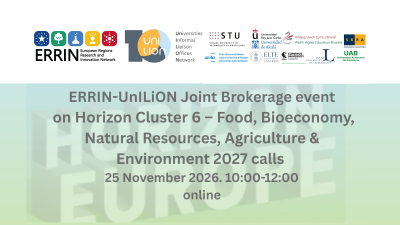ERRIN/UnILiON Brokerage event on Horizon Europe Cluster 6 calls 