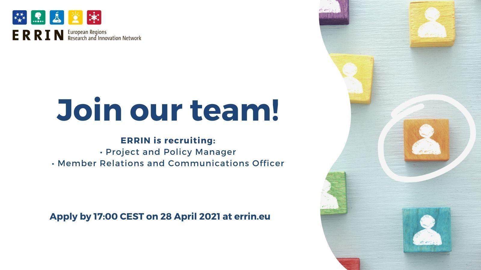 ERRIN is looking for Member Relations and Communications Officer (deadline: 28 April)