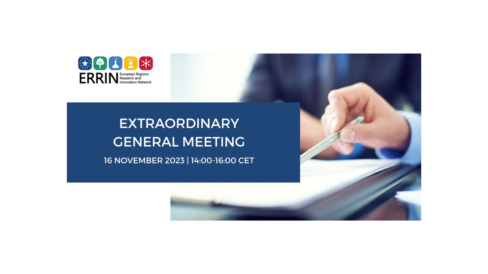 ERRIN Extraordinary General Meeting on 16 November 2023 – important announcement for members